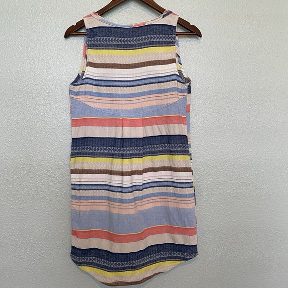 Chelsea and Theodore Sleeveless Dress Sz 6 Woven Stripe Aztec Anthropologie Boho - Picture 4 of 11